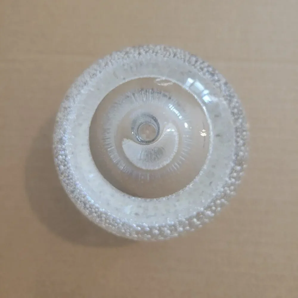 Vintage Hand-Blown Controlled Bubble Glass Rose Bowl Vase